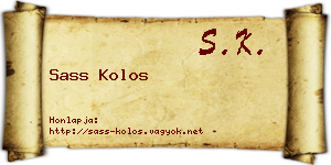 Sass Kolos névjegykártya